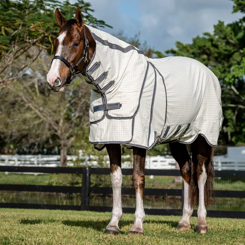 Rambo Optimo Supreme Summer Fly Sheet - Navy Check/Thunderstorm Grey