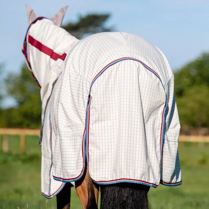 Rambo Optimo Supreme Summer Fly Sheet - Navy Check/Cherry-3