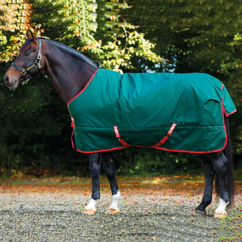 Rambo Original 400g Standard Neck Turnout Blanket - Green/Red-1