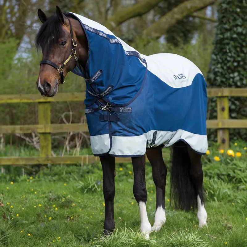 Rambo Summer Series V-Front Waterproof Turnout Fly Sheet - Navy/Grey