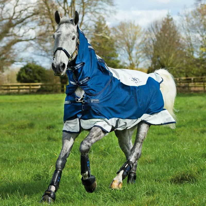 Rambo Summer Series V-Front Waterproof Turnout Fly Sheet - Navy/Grey-2