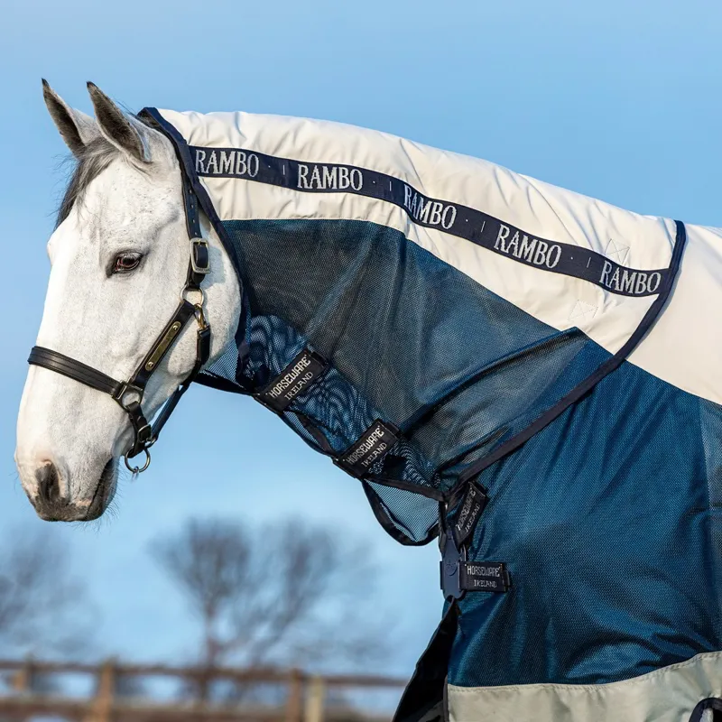 Rambo Summer Series Waterproof Turnout Sheet - Navy/Grey-3