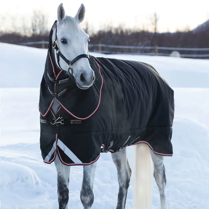 Rambo Supreme 420g Detachable Neck Turnout Blanket - Black/Orange-1