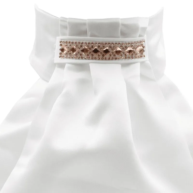 Equetech Deluxe Ready Tied Stock Tie - Rose Gold Prism/White