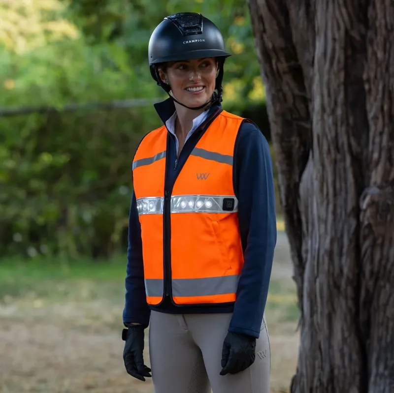 Woof Wear Adult LED Hi-Viz Riding Vest - Orange