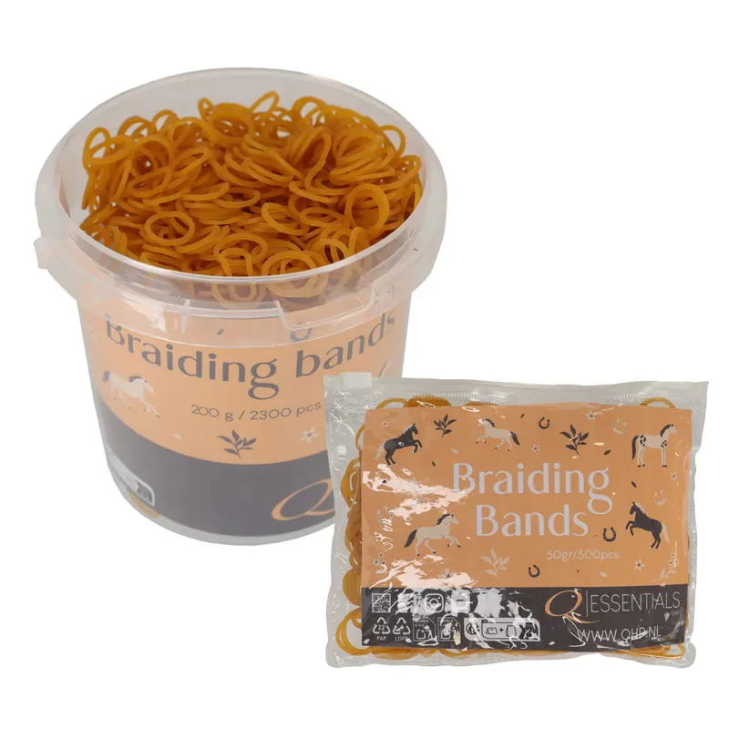 QHP Rubber Braiding Bands - Natural