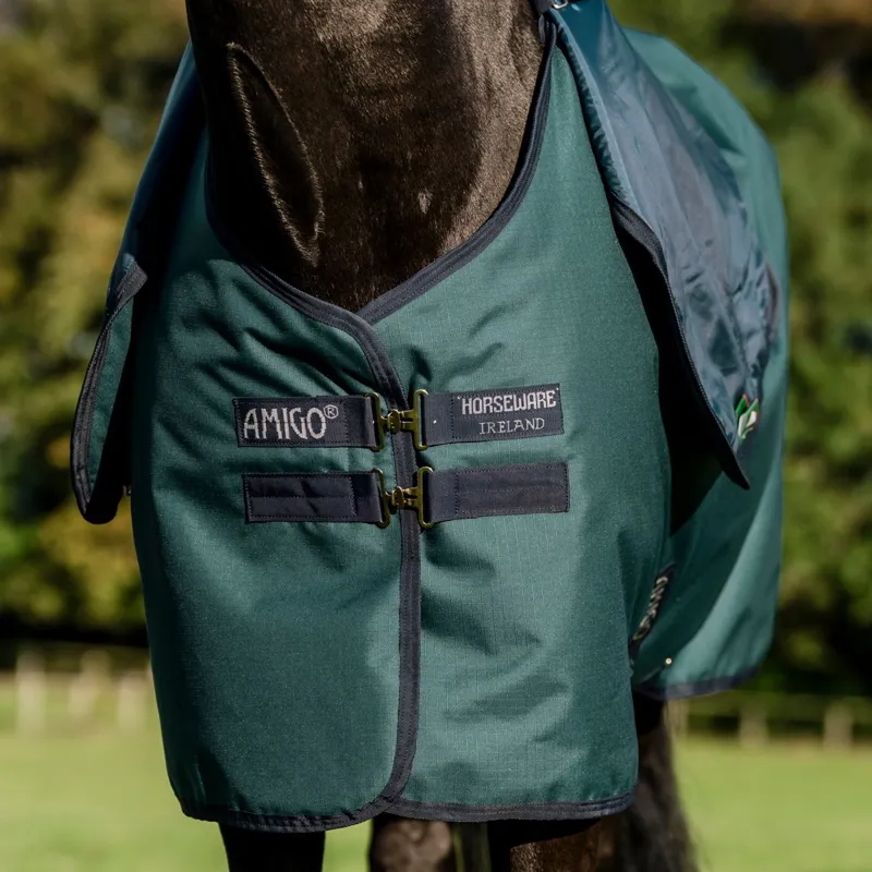 Amigo Ripstop 900D Plus 100g Turnout Blanket - Dynasty Green/Navy-2