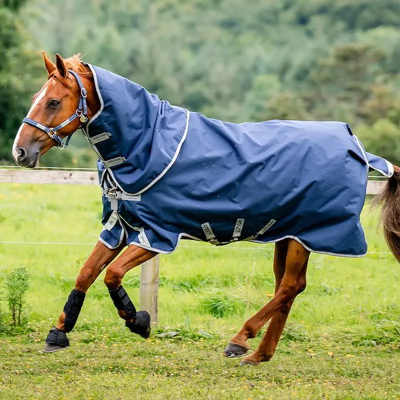 Amigo Bravo 1200D Plus 400g Turnout Blanket - Navy/Titanium/Silver