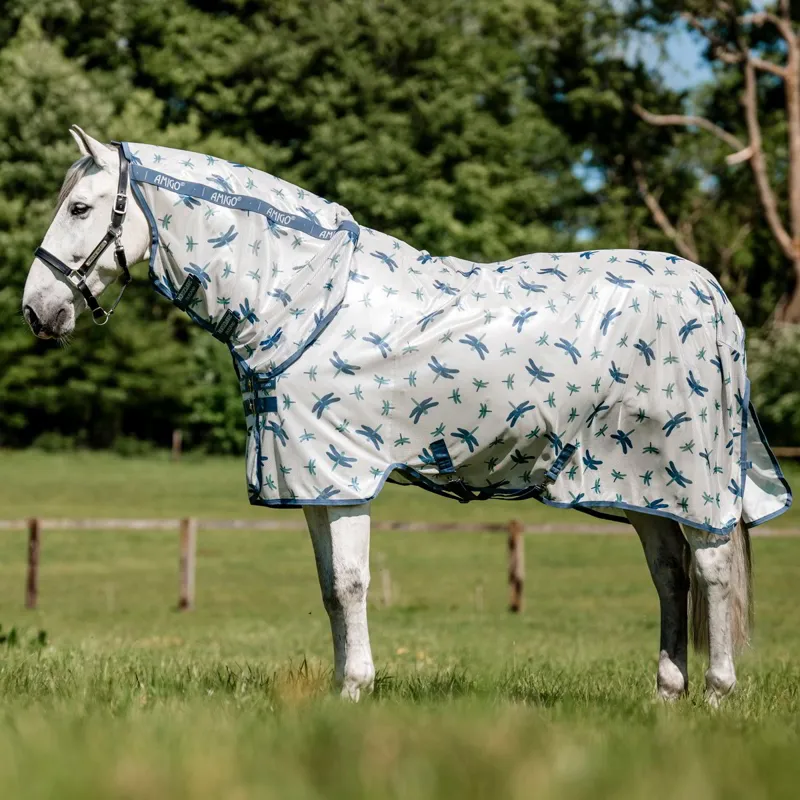 Amigo Integrated Combo Fly Sheet - Dragonfly Print/Silver Blue/Sage