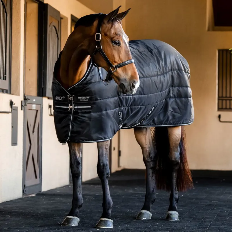 Amigo Ripstop Insulator 50g Standard Neck Stable Blanket - Black/Black/Silver