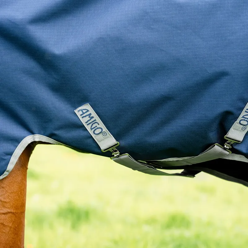 Amigo Ripstop 900D Plus 100g Turnout Blanket - Navy/Titanium Grey-4