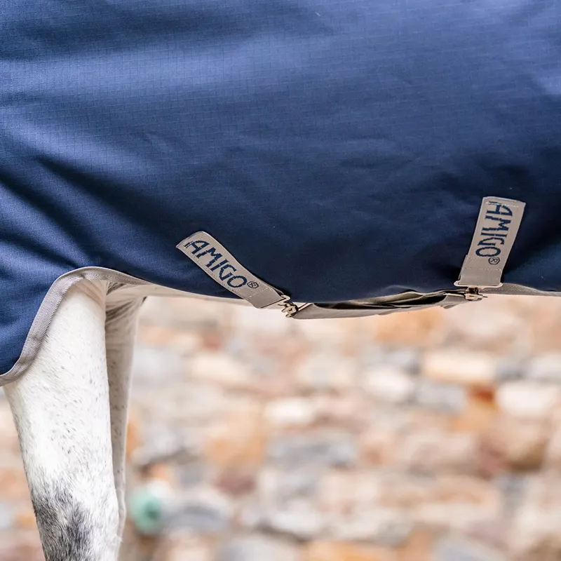 Amigo Ripstop 900D Std Neck 50g Turnout Blanket - Navy/Titanium Grey-2