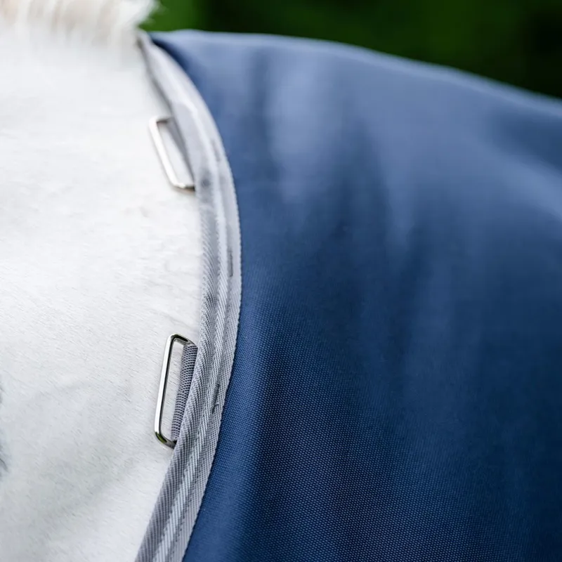 Amigo Bravo 1200D XL Standard Neck 0g Turnout Blanket - Navy/Titanium-1