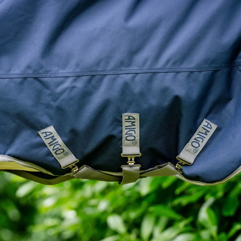 Amigo Bravo 1200D XL Standard Neck 0g Turnout Blanket - Navy/Titanium-3