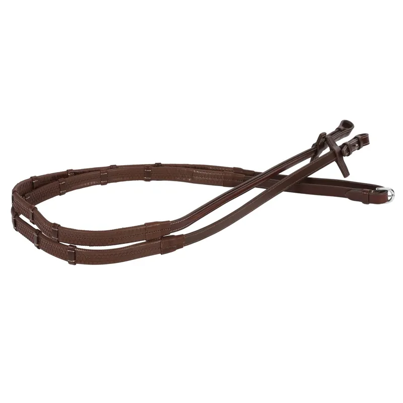 Antares Signature Sport Rubber Reins with Loops - Brown