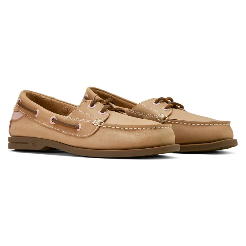 Ariat Antigua Womens Boat Shoe - Natural Tan-1