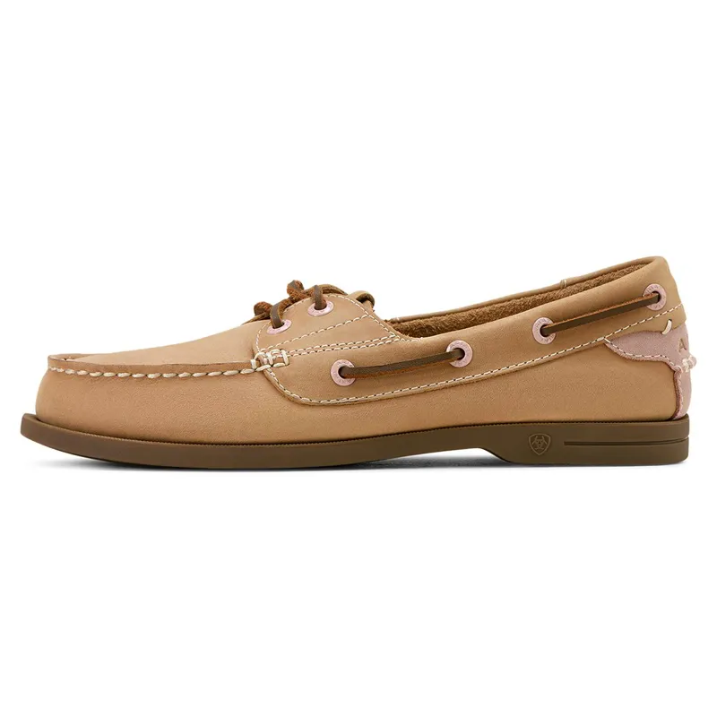 Ariat Antigua Womens Boat Shoe - Natural Tan-2
