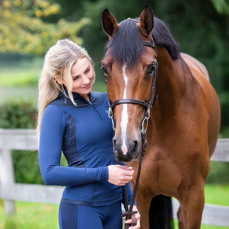 Ariat Ascent 1/4 Zip Women's Base Layer - Navy-4