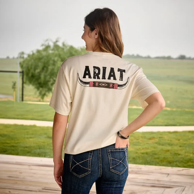 Ariat Bull Horns Women's Tee - Natural