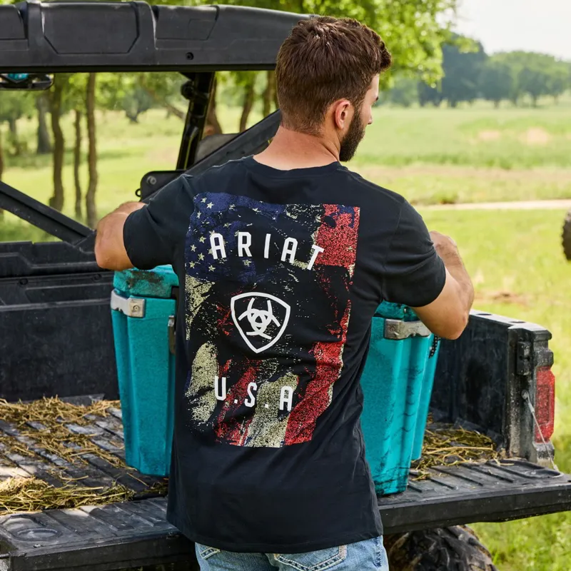 Ariat Faded Bull Men's Tee - Black-2