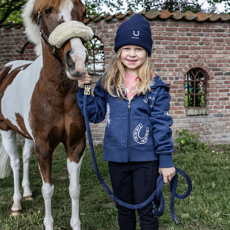 Ariat Spiffy Junior Girls Full Zip Sweatshirt - Navy Heather-1