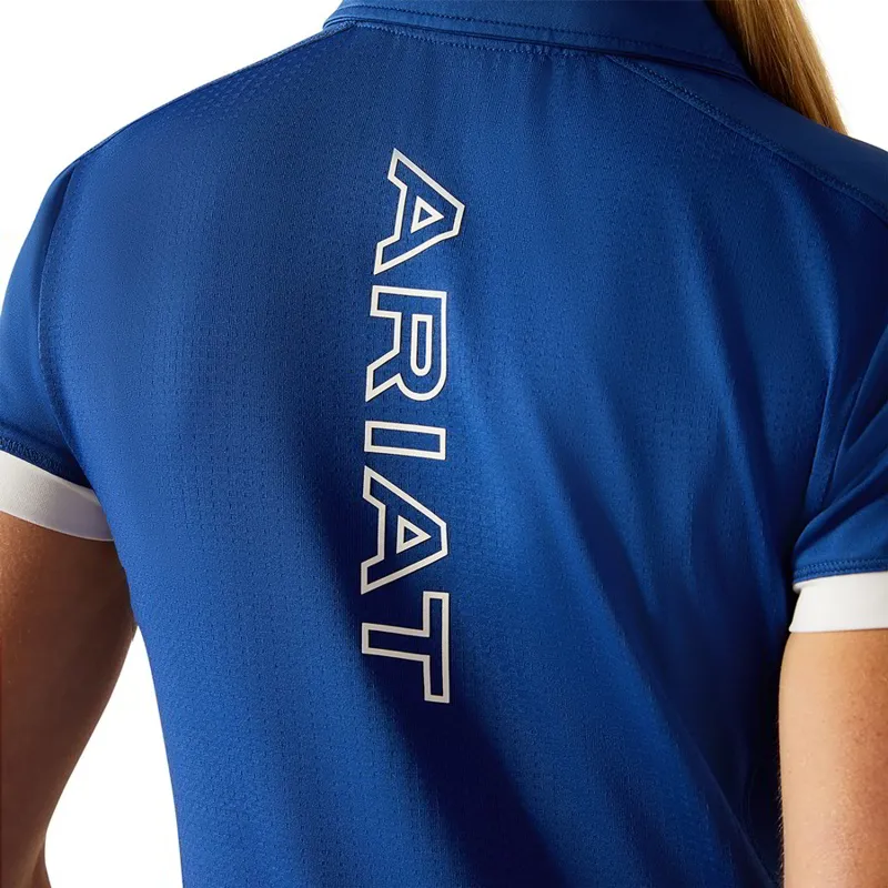 Ariat Bandera 1/4 Zip Women's Polo Shirt - Sodalite Blue-3