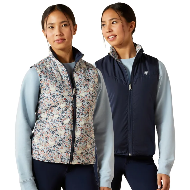 Ariat Bella Junior Girls Reversible Vest - Posey Pony Print