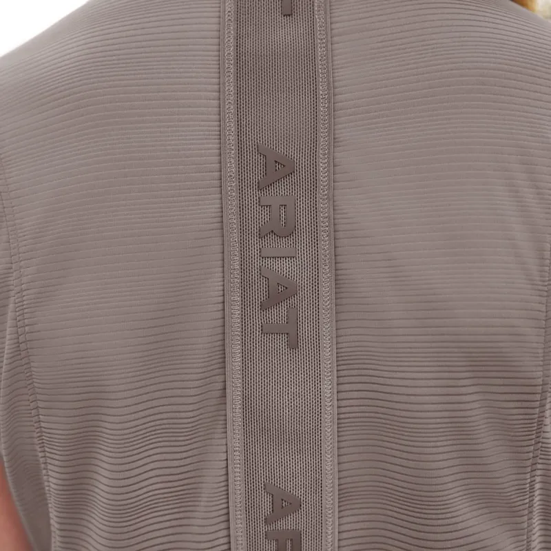 Ariat Breathe 1/2 Zip Womens Short Sleeve Base Layer - Plum Grey-5