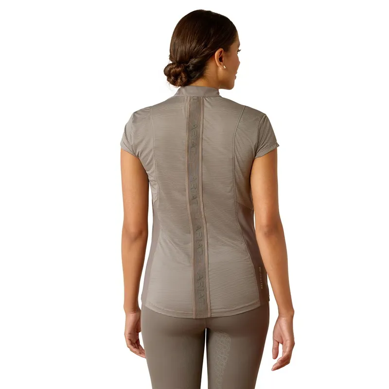 Ariat Breathe 1/2 Zip Womens Short Sleeve Base Layer - Plum Grey-2