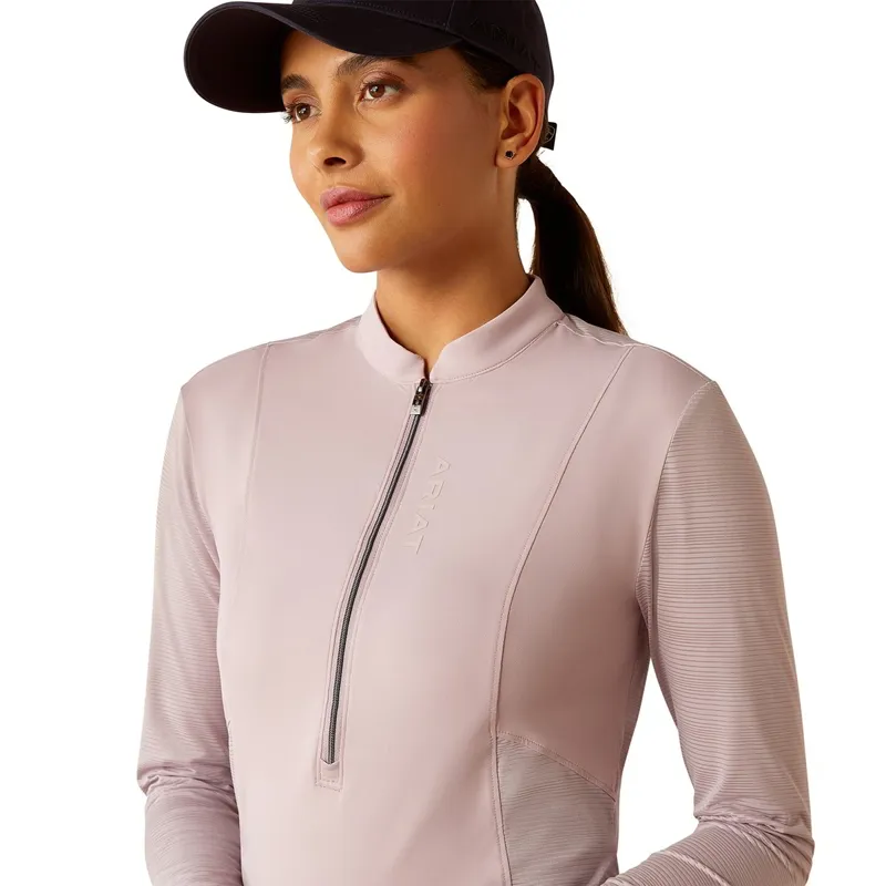 Ariat Breathe Quarter Zip Women's Base Layer - Sea Fog-2