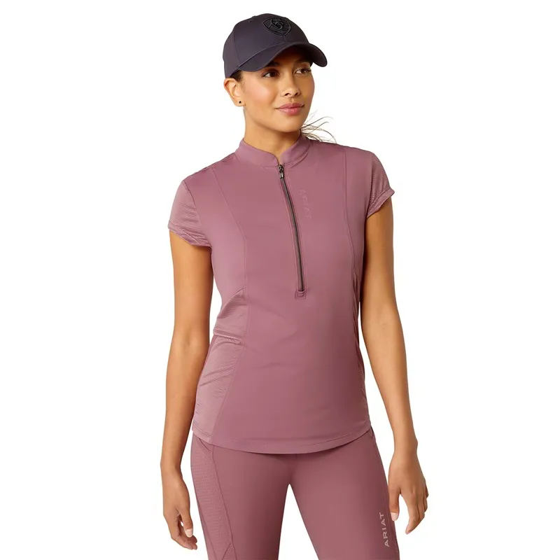 Ariat Breathe 1/4 Zip Womens Short Sleeve Base Layer - Tulipwood