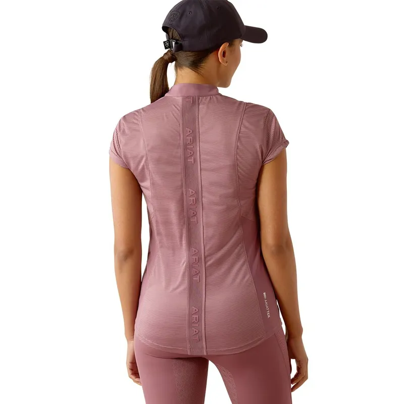 Ariat Breathe 1/4 Zip Womens Short Sleeve Base Layer - Tulipwood-1