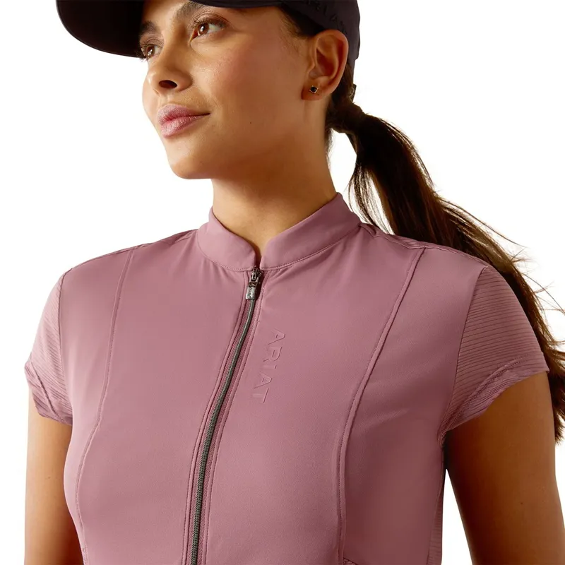 Ariat Breathe 1/4 Zip Womens Short Sleeve Base Layer - Tulipwood-2