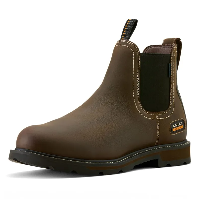 Ariat Groundbreaker Waterproof Soft Toe Men's Work Boots - Dark Brown