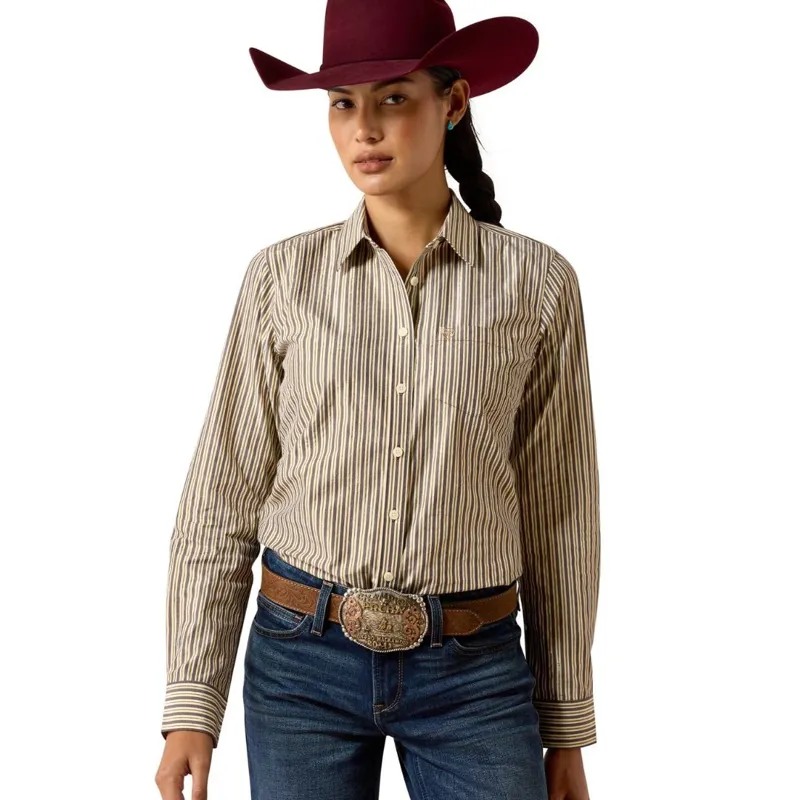 Ariat Kirby Stretch Women's Shirt - Chocolate Plum Stripe-1