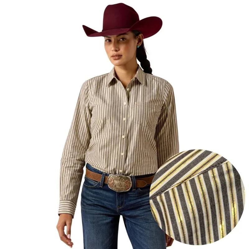 Ariat Kirby Stretch Women's Shirt - Chocolate Plum Stripe