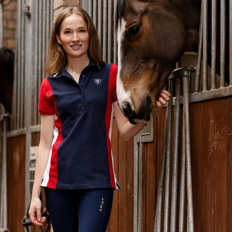 Ariat Taryn Women's Polo Shirt - Navy Team/Red-2