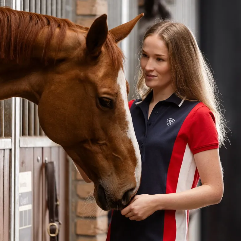 Ariat Taryn Women's Polo Shirt - Navy Team/Red-3