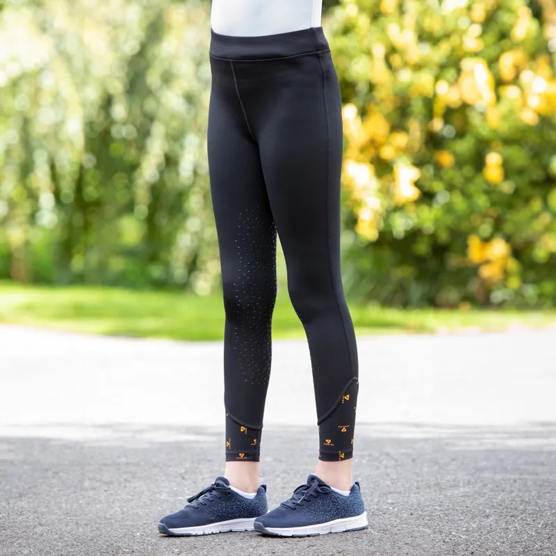 Aubrion Porter Full Grip Womens Winter Riding Tights - Black-4