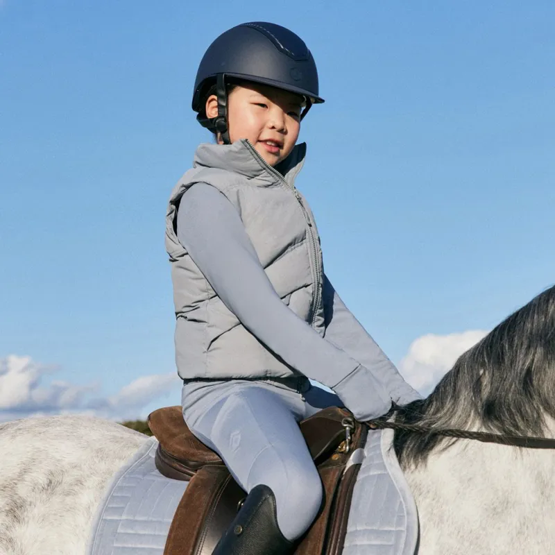 Aztec Diamond Young Rider Mid Layer Junior Vest - Ash Blue-1