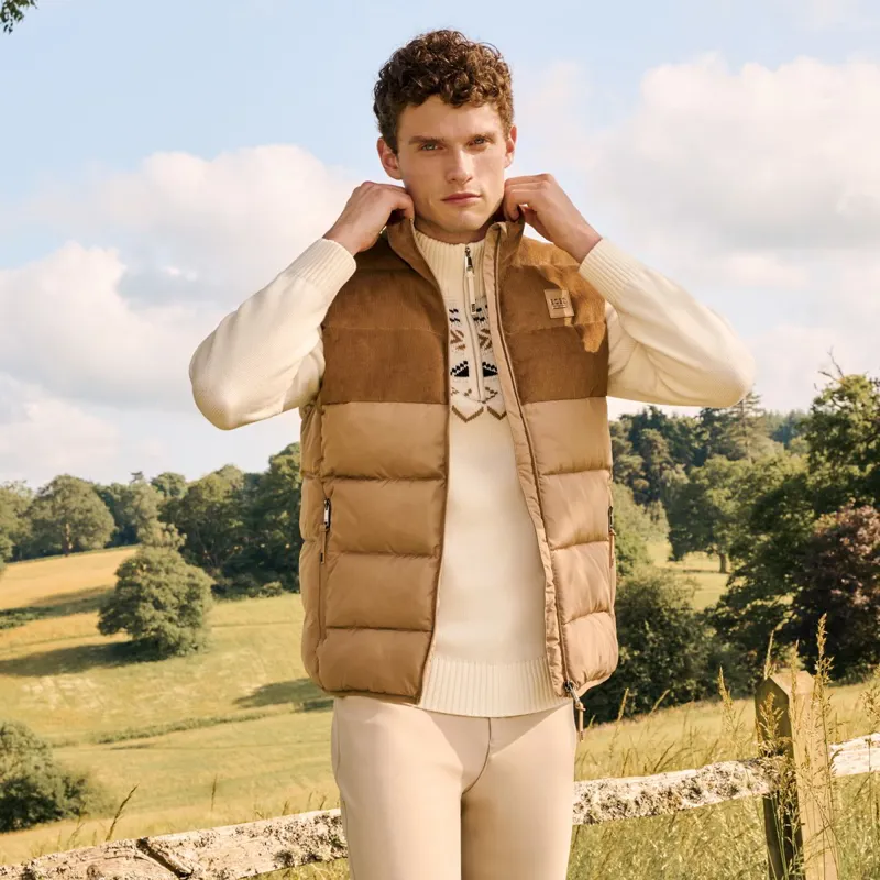 BOSS Equestrian Arthur Cord Mens Puffer Vest - Camel