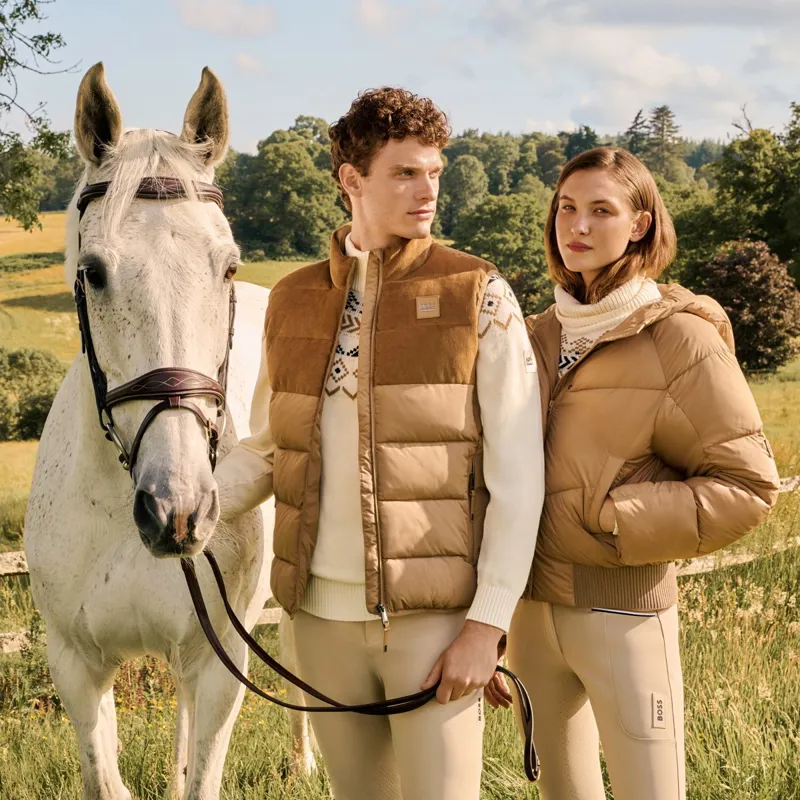 BOSS Equestrian Arthur Cord Mens Puffer Vest - Camel-1