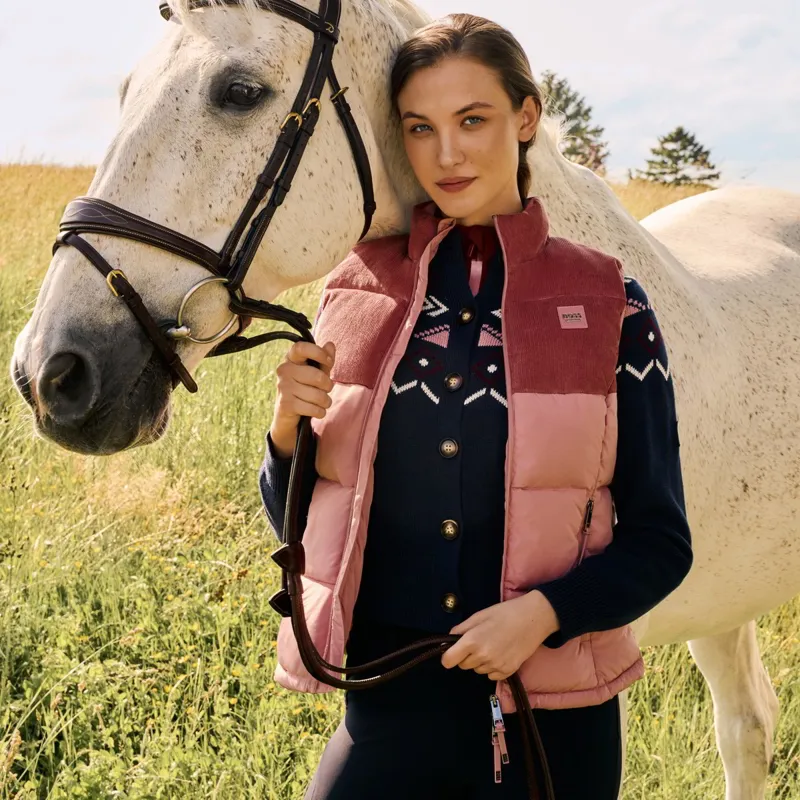 BOSS Equestrian Viola Cord Women's Puffer Vest - Rose Haze-1