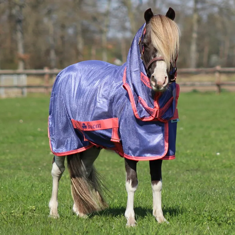 Bucas Freedom Pony Combo Neck Fly Sheet - Navy/Grape