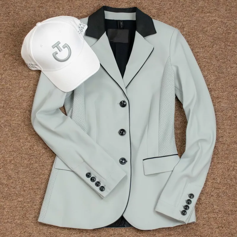 Cavalleria Toscana Perforated GP Womens Show Coat - Belgian Block-3