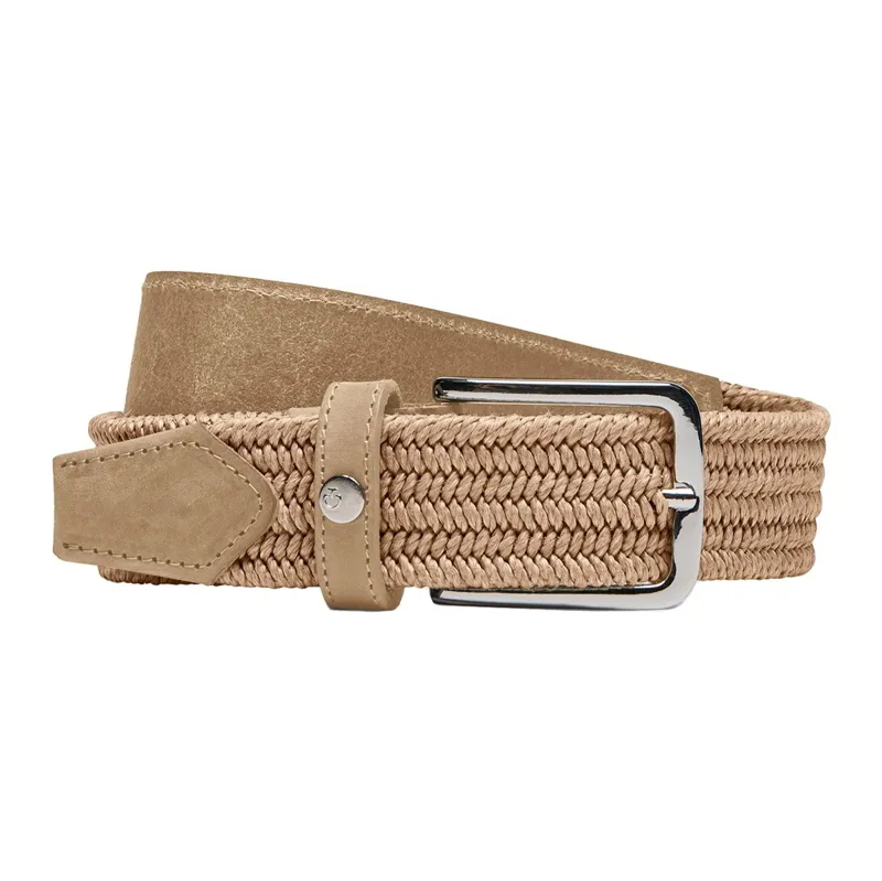Cavalleria Toscana Embroidered Leather Women's Elastic Belt - Brush