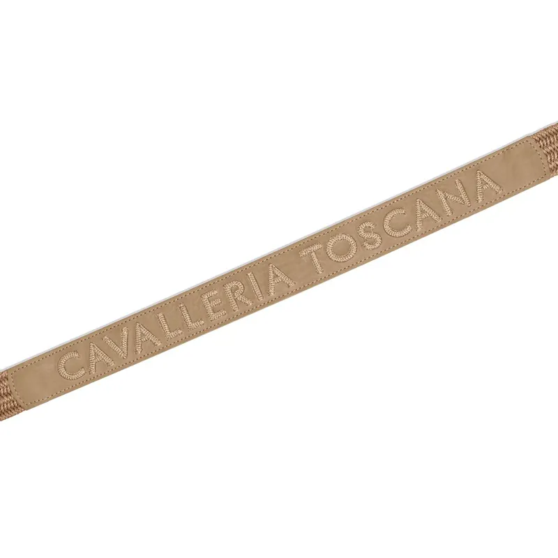 Cavalleria Toscana Embroidered Leather Women's Elastic Belt - Brush-1