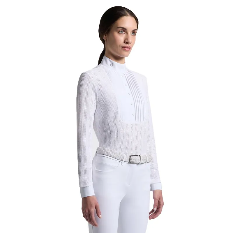 Cavalleria Toscana Jacquard Jersey Womens Show Shirt - White