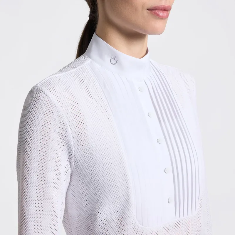 Cavalleria Toscana Jacquard Jersey Womens Show Shirt - White-3