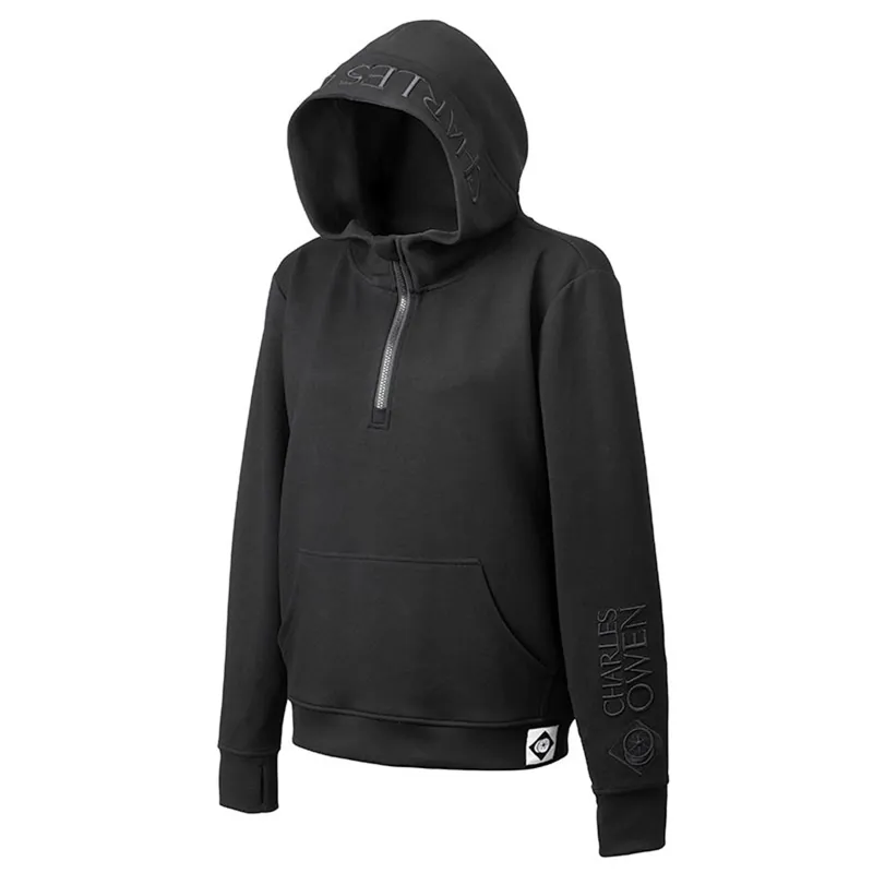 Charles Owen Quarter Zip Unisex Hoodie - Black